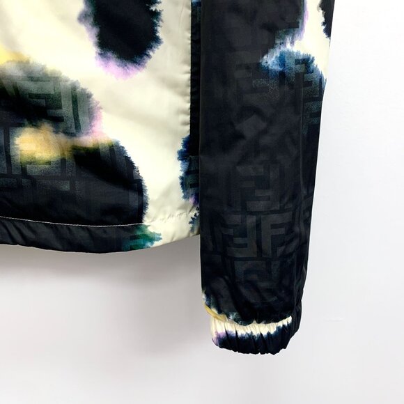 CM0398 Fendi Roma Multicolor Tie-Dye Hooded Jacket With Monogram Embossed Fabric - Picture 4 of 8